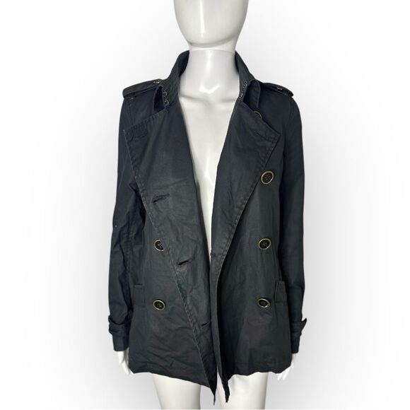 Old Navy Utility Jacket Women’s Size Small Black Button Up City Coat - Picture 1 of 10